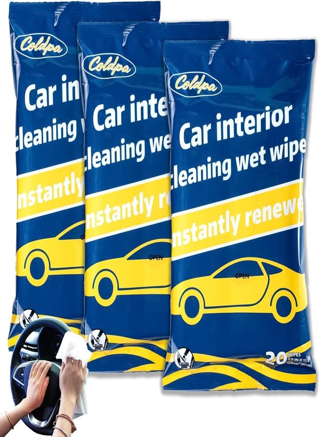 coldpa Car Interior Cleaning Wipes - Streak-Free Dashboard Wipes, Large Size Multi-Purpose Auto Detailing Wipes, All-Purpose Cleaning Wipes, Safe for Leather, Plastic & Screen (60 Packs, 17.8" x 7.8") - Image 1